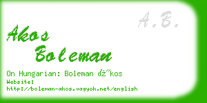 akos boleman business card